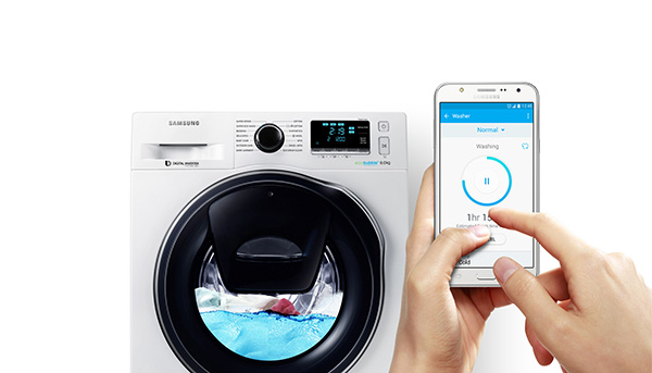 Tính năng Smart Control trên máy giặt Samsung AddWash.